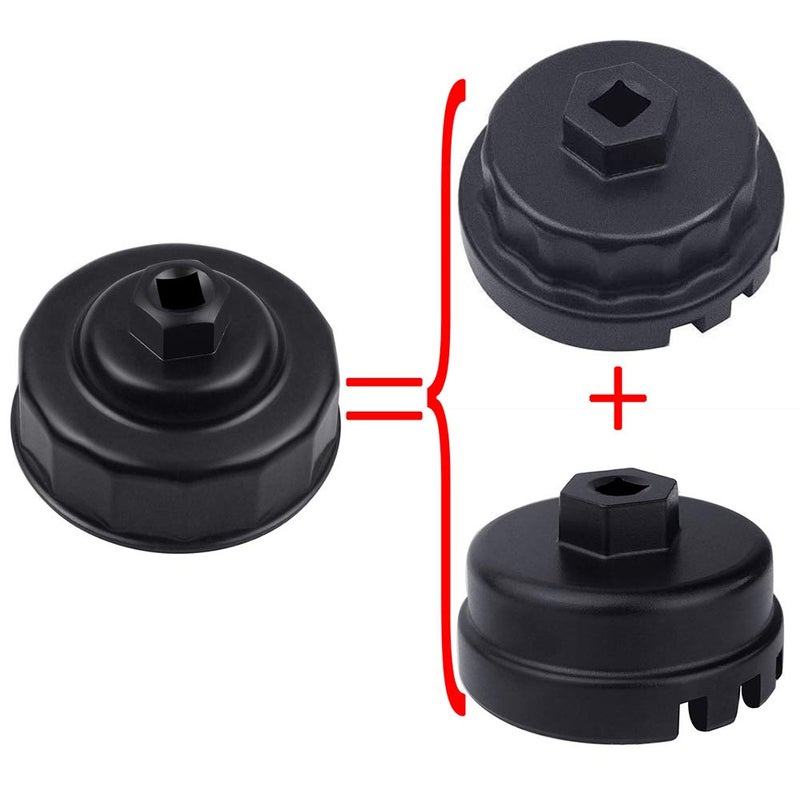 Ibetter Heavy Duty Steel 65mm Oil Filter Wrench for Toyota,Lexus,RAV4,Camry,Tundra,Highlander,Sienna,Scion,Prius,Corolla,Matrix,CT200h,iM,iQ,xD - Filters Cap Removal Socket Tool for 64mm Filters Housing - Image 2